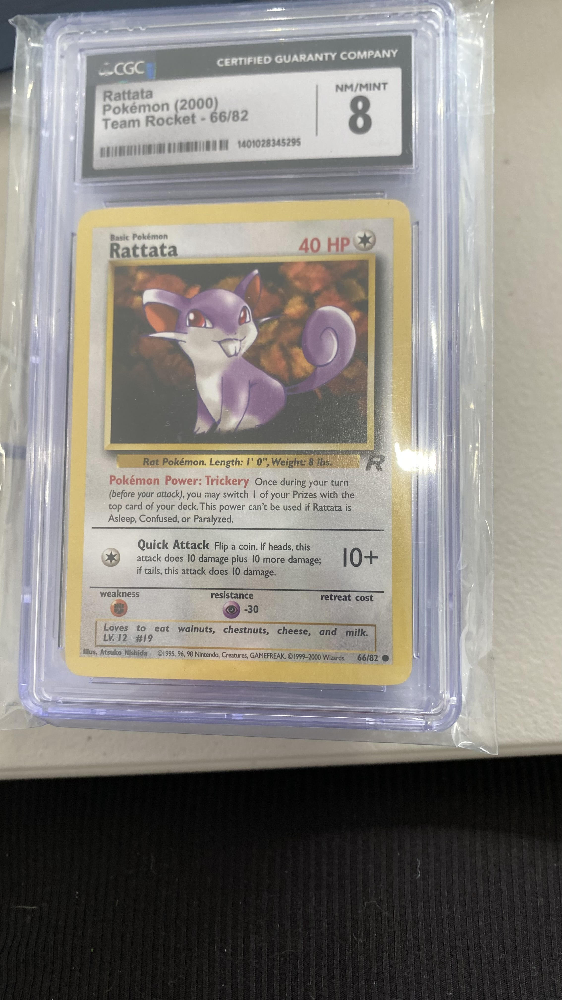 Image of CGC: Grade 8 - 2000 Unlimited Rattata - 66/82 - Team Rocket